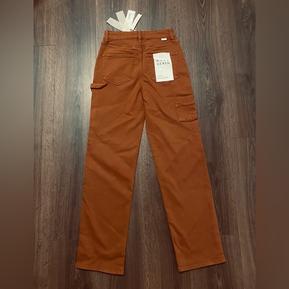NWT Women’s Daze Caramel Sundaze Utility High Rise Straight Jeans 25 - Picture 5 of 12